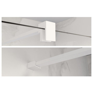 FortiFura Galeria barre de renfort rallongée 200cm pour douche à l'italienne - avec kit de fixation - blanc mat