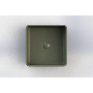 Arcqua Case waskom - 37x37cm - Vierkant - Cast marble Mat groen