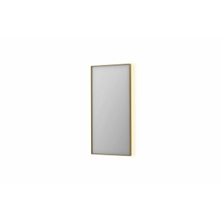 INK SP32 miroir - 50x4x100cm rectangulaire en cadre acier incl LED indirect - chauffage - changement de couleur - dimmable et interrupteur - brossé or mat