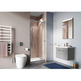 Crosswater Clear 6 in profiel draaiende deur - 76x195cm - 6mm - veiligheidsglas - zilver