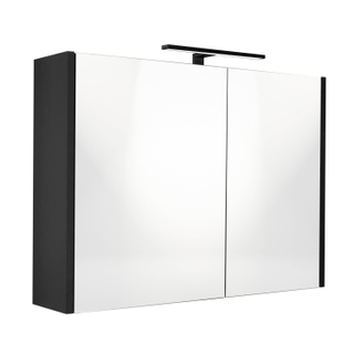 Best Design Halifax spiegelkast 80x60cm met opbouwverlichting MDF zwart mat