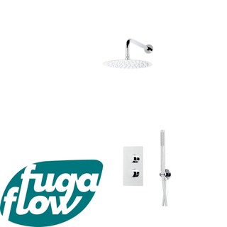 FugaFlow Eccelente Sobrado Badkamer inbouw regendoucheset met thermostaat 25cm hoofddouche incl. staaf handdouche chroom