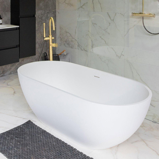 ZEZA Alexia vrijstaand bad - 178x88x52cm - solid surface mat wit SHOWROOMMODEL