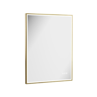Crosswater MPRO spiegel met verlichting - 80x60cm - LED - verticaal/horizontaal - geborsteld messing (goud)
