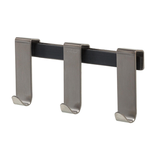 Tiger Caddy Handdoekhaak - voor glaswand - 4 haken - 6-8mm - dubbel RVS geborsteld