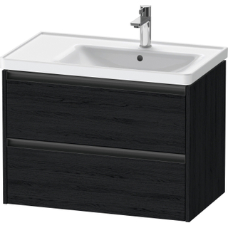 Duravit ketho meuble sous 2 vasques avec 2 tiroirs pour vasque à droite 78.4x45.5x54.9cm avec poignées chêne anthracite noir mat