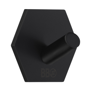 Smedbo BB Handdoekhaak - hexagon - edelstaal - mat zwart