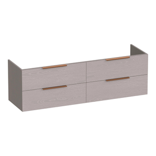 BRAUER Elevate wastafelonderkast 160 excl. opleggrepen 4 softclose lades en 2 sifon uitsparingen - Timber Greige