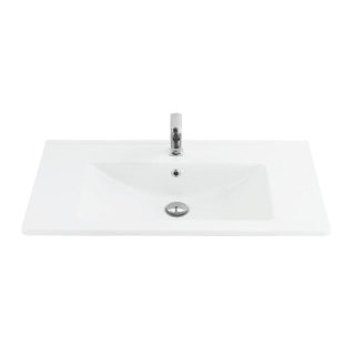 Sanicare q7 lavabo 85x45cm 1 trou pour robinet avec trop-plein rectangle céramique blanc