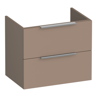 BRAUER Elevate wastafelonderkast ondiep 60 excl. opleggrepen 2 softclose lades en 1 sifon uitsparing - mat mokka