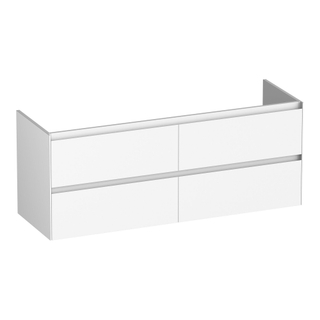 BRAUER Inspire wastafelonderkast 140 4 softclose lades - greeploos - 2 sifon uitsparingen - mat wit