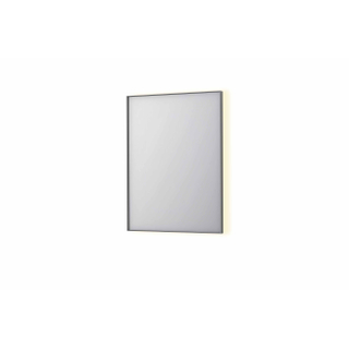 INK SP32 miroir - 60x4x80cm rectangulaire dans cadre en acier incl LED indirect - chauffage - changement de couleur - dimmable et interrupteur - inox brossé