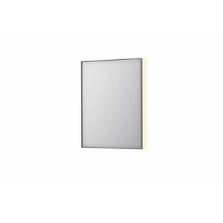 INK SP32 spiegel - 60x4x80cm rechthoek in stalen kader incl indir LED - verwarming - color changing - dimbaar en schakelaar - geborsteld RVS