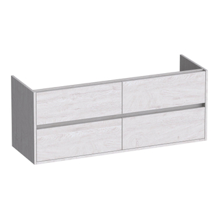 BRAUER Adore meuble sous lavabo - 140x46x55cm - 4 tiroirs à fermeture douce - sans poignée - 2 découpes pour siphon - Forest Seashell