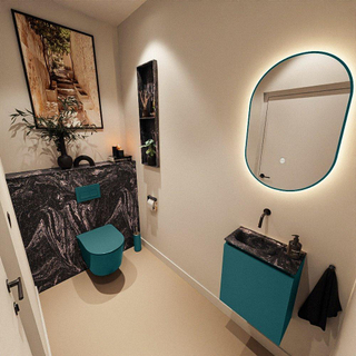 MONDIAZ TURE-DLUX Meuble toilette - 40cm - Smag - EDEN - vasque Lava - position gauche - sans trou de robinet