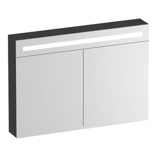 BRAUER Promise Deluxe spiegelkast - 100x70x15cm - met verlichting - 2 dubbelzijdige spiegeldeuren - Timber Anthracite