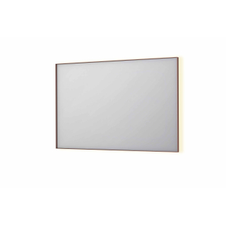 INK SP32 miroir - 120x4x80cm rectangulaire dans cadre en acier incl LED indirecte - chauffage - changement de couleur - dimmable et interrupteur - cuivre brossé