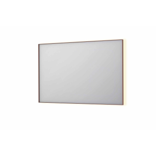 INK SP32 spiegel - 120x4x80cm rechthoek in stalen kader incl indir LED - verwarming - color changing - dimbaar en schakelaar - geborsteld koper