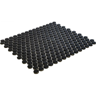 The Mosaic Factory Venice mozaïektegel - 31.5x29.4cm - wand en vloertegel - Rond - Porselein Black Mat