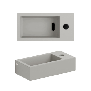 Clou Flush 3 lave-mains 36x18cm avec trou de robinet à droite en céramique gris mat