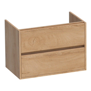 BRAUER Adore wastafelonderkast - 80x46x55cm - 2 softclose lades - greeploos - 1 sifon uitsparing - Forest Tan