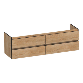 BRAUER Joy Edge wastafelonderkast 160 4 softclose lades - greeploos - 2 sifon uitsparingen - Forest Tan