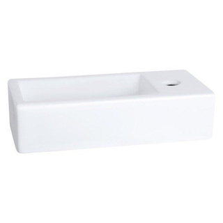 Differnz Ravo lave-mains 38.5x18.5x9.5cm 1 trou pour robinet à droite céramique blanc