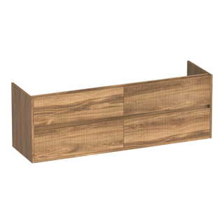 BRAUER Adore Wavy meuble sous lavabo 160 4 tiroirs softclose - sans poignée - 2 découpes pour siphon - Honey