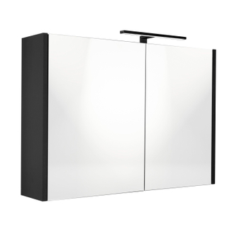 Best Design Halifax spiegelkast 100x60cm met opbouwverlichting MDF zwart mat