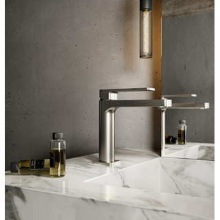 Hotbath Gal Wastafelmengkraan zonder waste Geborsteld nikkel PVD SHOWROOMMODEL