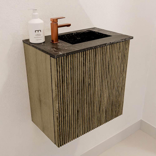 Mondiaz JOYA-DLUX Meuble de toilette 40cm - couleur Dusk - Vasque FAYE position Droite 1 trou de robinet couleur Lava.