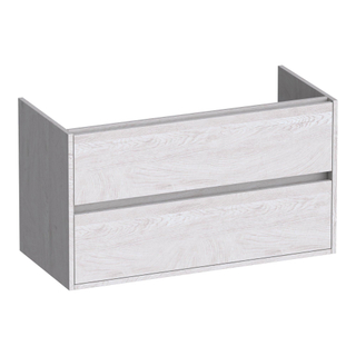 BRAUER Adore meuble sous lavabo - 100x46x55cm - 2 tiroirs softclose - sans poignée - 1 découpe pour le siphon - Forest Seashell