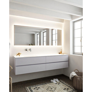 Mondiaz VICA ensemble de meuble de salle de bain - 200cm - meuble sous-vasque cale - 4 tiroirs - lavabo cloud gauche - sans trou de robinet - miroir LED - version XL 60cm de haut