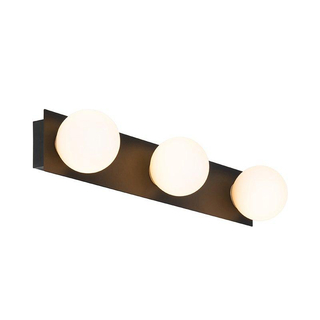 QAZQA Cederic applique murale Moderne - 48 cm - noir - IP44 - 3 lumières