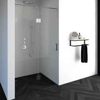 BRAUER Void nisdeur 2-delig helder glas 120x200 omkeerbaar met draaideur 60 aan glas incl. glascoating chroom
