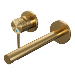 BRAUER Stripe Mitigeur lavabo encastré - bec droit et rosaces - modèle A2 - or brossé PVD