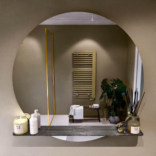 Mondiaz SPOT Miroir de salle de bain - rond 110cm - plan de couverture miroir - couleur Lava