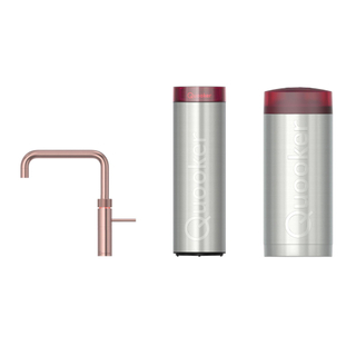 Quooker Fusion Square robinet d'eau bouillante - bec pivotant - Combi+ incl. réservoir Cube - Eau chaude / bouillante / pétillante / filtrée - Cuivre rose