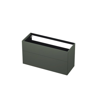 Ink p2o meuble 120x65x45cm 2 tiroirs push to open matt concrete green