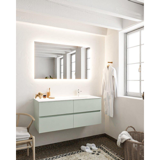 Mondiaz VICA ensemble de meuble de salle de bain - 120cm - meuble sous lavabo greey - 4 tiroirs - lavabo cloud droite - 1 trou de robinet - miroir LED - version XL 60cm de haut