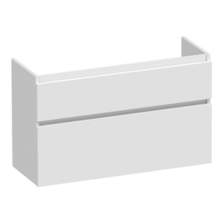 BRAUER Delight wastafelonderkast ondiep - 100x39x60cm - 2 softclose lades - greeploos - 1 sifon uitsparing - hoogglans wit