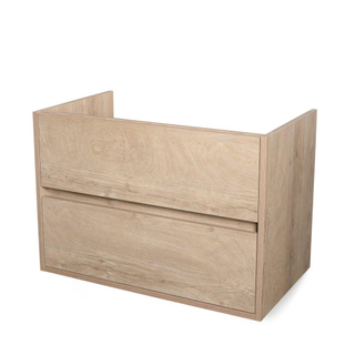 Saniclass Natural Wood meuble sous lavabo 80.2x55x45.5cm avec frein de chute sans portes avec 2 tiroirs natural wood