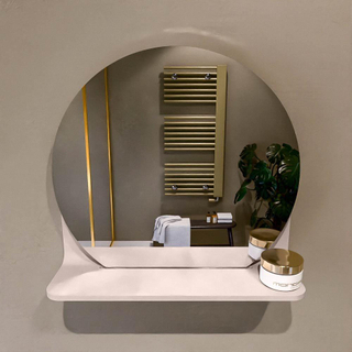 Miroir de salle de bain Mondiaz SPOT - rond 40cm - plan de miroir - couleur Rosee