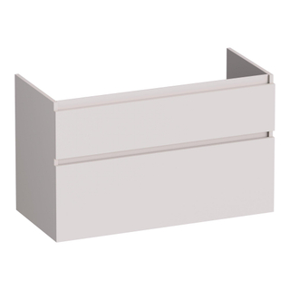 BRAUER Delight meuble sous lavabo - 100x46x60cm - 2 tiroirs à fermeture douce - sans poignée - 1 découpe pour le siphon - mat sable