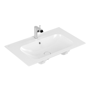 Villeroy & Boch Finion Lavabo pour meuble 80x50cm avec 1 trou pour robinetterie ceramic+ avec trop-plein caché blanc