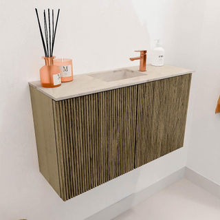 Mondiaz JOYA-DLUX 70cm toiletmeubel - kleur Dusk - Wastafel FAYE positie Midden 1 kraangat kleur Frappe.