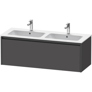 Duravit Ketho 2 wastafelonderbouwkast met 1 lade voor dubbele wastafel 128x48x44cm met greep antraciet grafiet mat