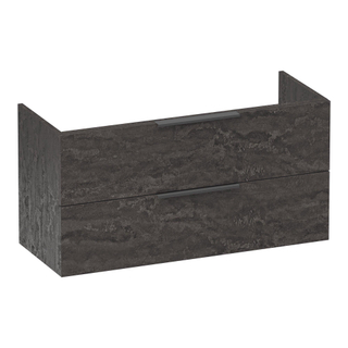 BRAUER Elevate wastafelonderkast ondiep 100 excl. opleggrepen 2 softclose lades en 1 sifon uitsparing - Damascus