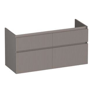 BRAUER Delight Wavy wastafelonderkast 120 4 softclose lades - greeploos - 2 sifon uitsparingen - mat taupe