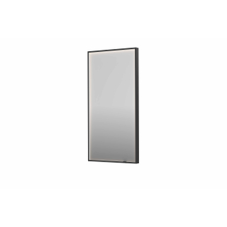 INK SP19 miroir - 50x4x100cm rectangle en cadre acier incl dir LED - chauffage - changement de couleur - dimmable et interrupteur - métal brossé noir